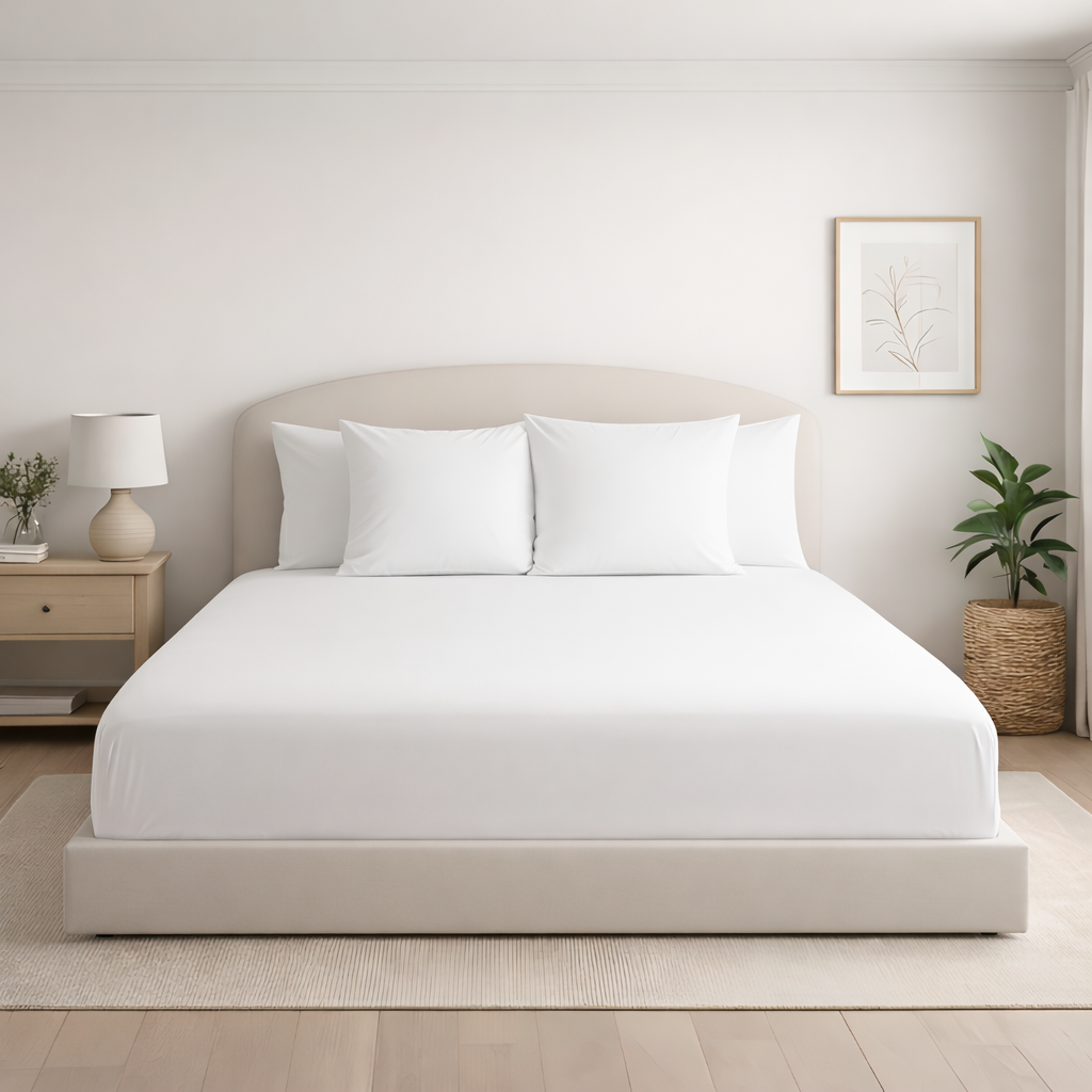 Drap housse blanc pur