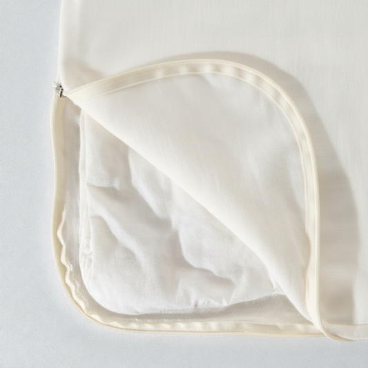 Housse de couette en percale de coton Blanc Cassé