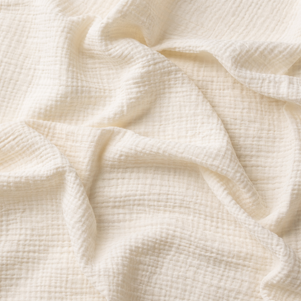 Housse de couette en gaze de coton Blanc Cassé