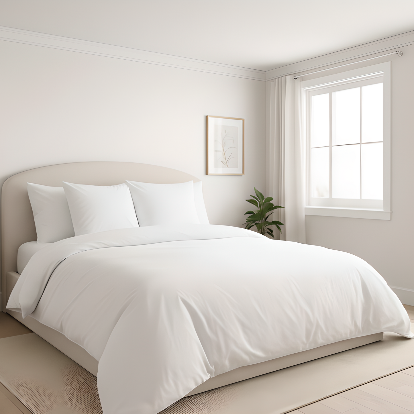 Housse de couette en percale de coton Blanc Pur
