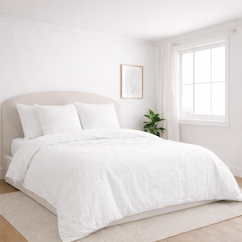 Housse de couette en gaze de coton Blanc Pur