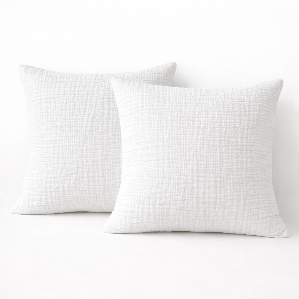 Housse de couette en gaze de coton Blanc Pur