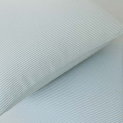 Housse de couette en percale de coton rayée Agave