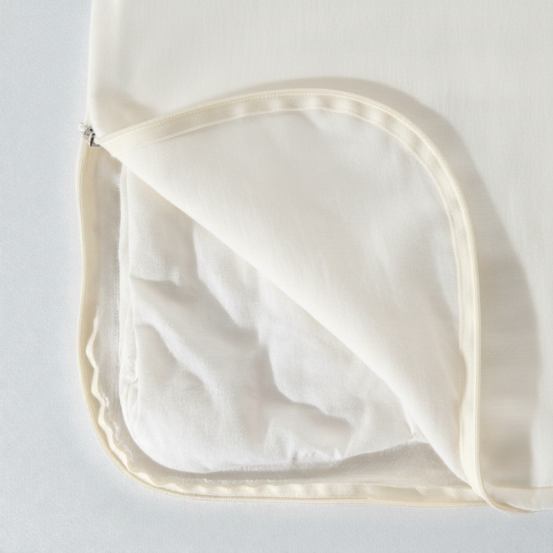Housse de couette en percale de coton Blanc Cassé