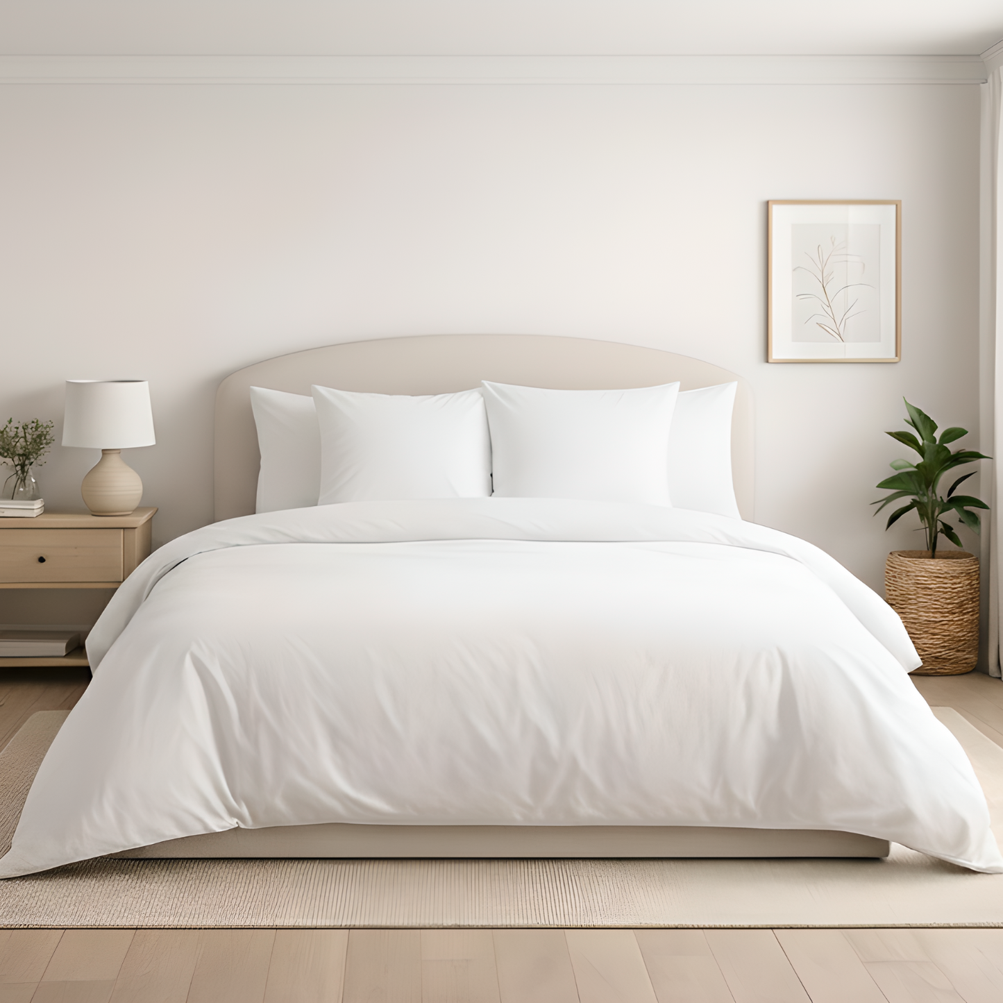 Housse de couette en percale de coton Blanc Pur