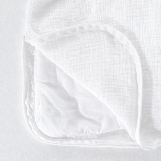 Housse de couette en gaze de coton Blanc Pur