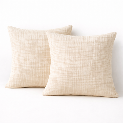 Housse de couette en gaze de coton Blanc Cassé